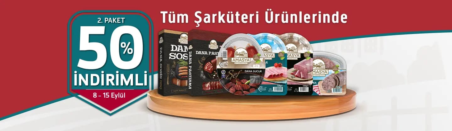 Şarküteri Ürünlerinde 2. Paket %50 İndirimli!