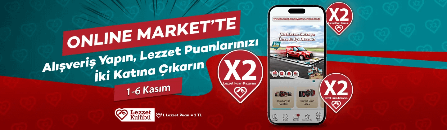 Online Market’te Yapacağın Alışverişlerde X2 Lezzet Puan Kazan!