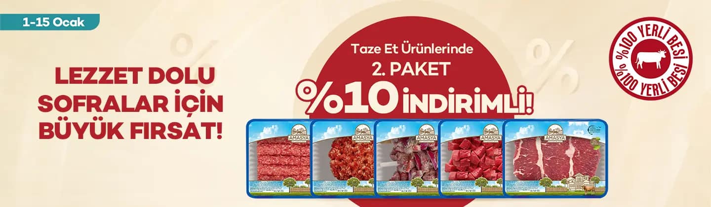 Taze Et Ürünlerinde 2. Paket %10 İndirimli!