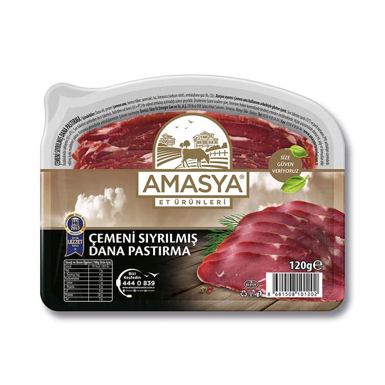 Çemeni Sıyrılmış Dana Pastırma 120g
