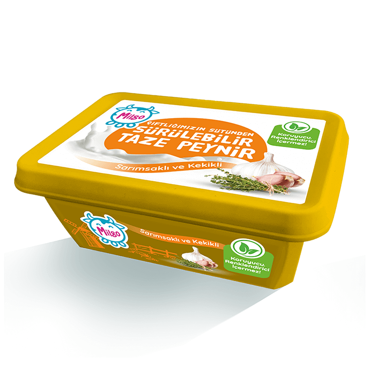 Taze Sürülebilir Peynir Sarımsaklı & Kekikli 180g