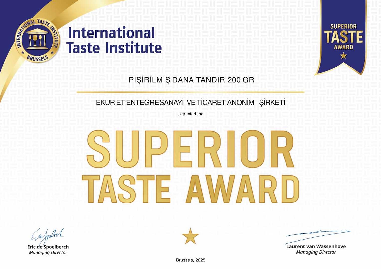 International-Taste-Awards- PİŞİRİLMİŞ DANA TANDIR 200 GR-2025
