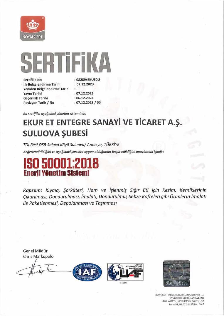 ISO 50001:2018 | Enerji Yönetim Sistemi Sertifikası