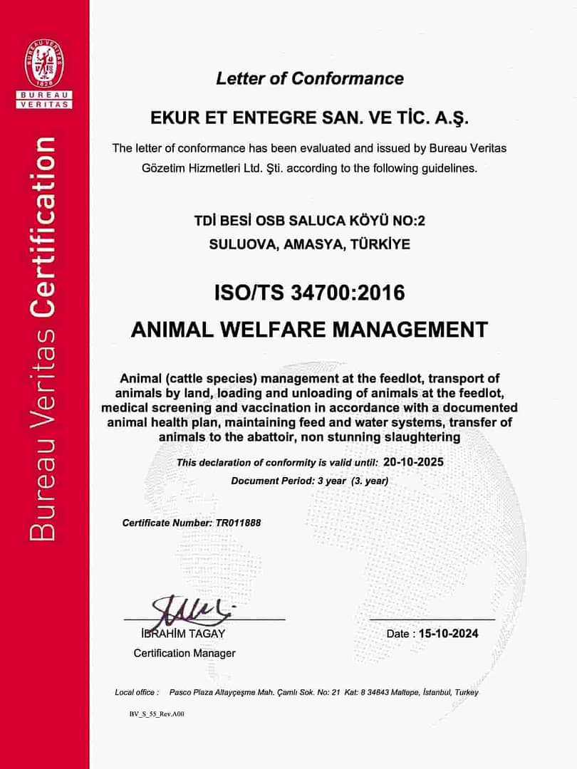 ISO 34700 Hayvan Refahı Sertifikası