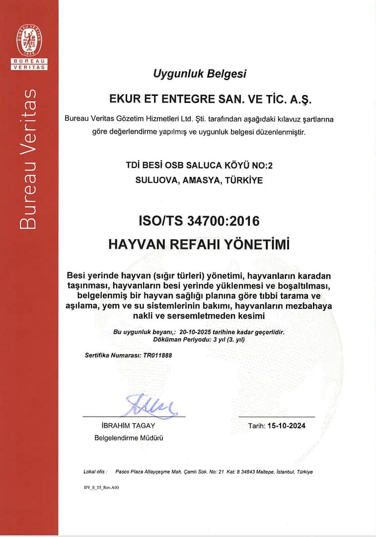 ISO 34700 Hayvan Refahı Sertifikası